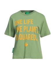 【送料無料】 ディースクエアード レディース Tシャツ トップス Ｔシャツ Military Green