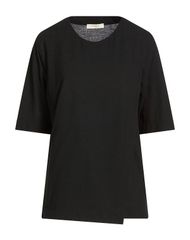 Mame Kurogouchi コットンジャージーアシンメトリックTシャツ(黒