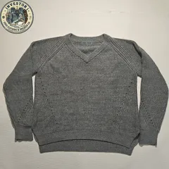 【美品】Allumer アリュメール Vネック 畦編みニット グレー ゆるだぼ Fのサムネイル