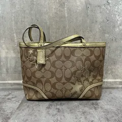 【COACH】コーチ ハンドバッグ チェルシーシグネチャーミニトート シグネチャー柄トートバッグ レディース ベージュ ブラウン 茶色 ゴールド 金色 スタープリント 星柄 ミニトートバッグ カジュアルバッグ F47200
