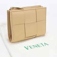 BOTTEGA VENETA ボッテガ・ヴェネタ スモール二つ折りウォレット カセット 二つ折り財布 ラムスキン【中古】 レディース