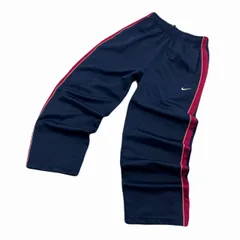 ナイキ トラックパンツ メンズ Mサイズ ネイビー レッドサイドライン ジャージパンツ 00s Y2K スポーツウェア 