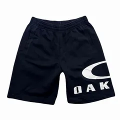 オークリー ショートパンツ メンズ L ブラック ジャージ素材 ビッグロゴ 黒 ハーフパンツ