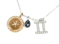 スワロフスキー　SWAROVSKI　クリスタル　星座　ネックレス　Gemini　双子座　シルバーカラー×ゴールドカラー　送料無料