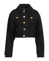 バルマン レディース アウター ジャケット・ブルゾン デニムブルゾン BALMAIN Black ブラックのサムネイル