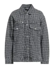 ヴェルサーチ レディース アウター ジャケット・ブルゾン デニムブルゾン VERSACE Gray グレーのサムネイル