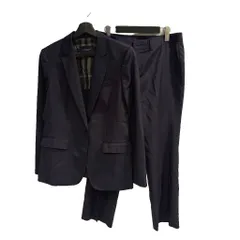 バーバリー ロンドン BURBERRY LONDON セットアップ スーツ フォーマル ジャケット シングル 1B 総裏地 パンツ スラックス ストライプ 42 紺 ネイビー ■WGA