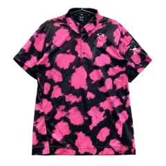サイズ：XL OAKLEY オークリー  半袖ポロシャツ ボタンダウン スカル 総柄 ピンク系 [240101652943] ゴルフウェア メンズ ストスト
