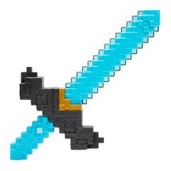 マテル マインクラフト(MINECRAFT) ザ・ムービー 秒で武器が変形！剣とツルハシ アクション・スポーツ なりきり 電池不要 6歳から ブルー JFR72a