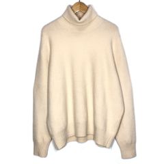 美品 ヘリル ゴールデンキャッシュカシミヤ タートルネック ナチュラル 
