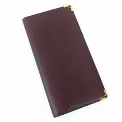 カルティエ 長財布 札入れ 財布 レザー マストライン 二つ折り カードケース ボルドー ヴィンテージ スペイン製