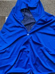冷感クールタオル フード付き ポンチョ型 熱中症対策 ブルー
