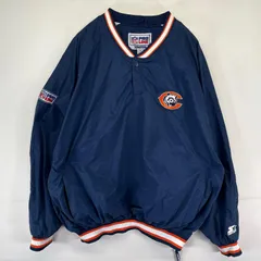古着 スターター Starter ジャケット ハーフボタン シカゴベアーズ サイドジッパー 刺繍ロゴ NFL 2XL  ネイビー系 メンズ