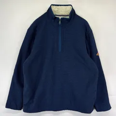 古着 オービス ORVIS ニット ハーフジップ 袖ロゴタグ プルオーバー ボアライナー L  ネイビー系 メンズのサムネイル
