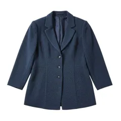 レリアン leilian ジャケット テーラード シルク混 日本製 ネイビー系 13+サイズ 998597