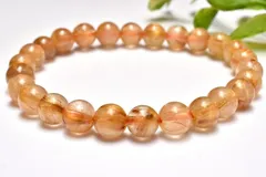 【１点物】金運向上！ ゴールドタイチンルチルクォーツ　7mm　ブレスレット パワーストーン 天然石 _MC8227