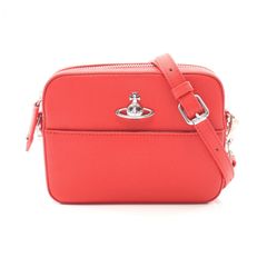□極美品□ ヴィヴィアンウエストウッド 赤 スクエア レザーショルダー 