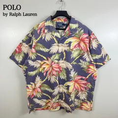 POLO by Ralph Lauren 90s vintage CALDWELL cotton aloha shirts XXL ポロバイ ラルフローレン コットン 開襟 オープンカラー アロハシャツ 半袖シャツ 希少サイズ ヴィンテージ オールド