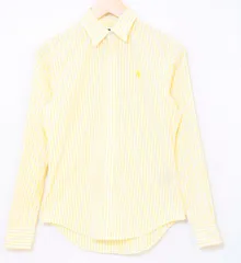 【中古】 Ralph Lauren Sport レディース長袖シャツ 4 RALPH LAUREN SPORT/SLIM FIT/長袖シャツ/4/黄 イエロー/ストライプ/13707