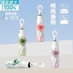 日傘 完全遮光 遮光率100% UVカット 遮蔽率 99.9% 遮熱 遮熱率59% 涼しい -10℃ 紫外線対策 お肌を守る 晴雨兼用傘 長傘 レディース ボタニカル 母の日 誕生日 プレゼント ギフト メッセージカード M0420-HPOY-1