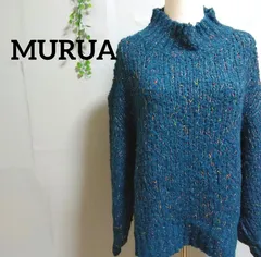 MURUA  ムルーア  カラーネップニット グリーン系 ゆったり 長袖 セーター F AB1-2