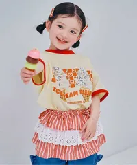 いろんなアイスちょーだいグラフィックリンガーTシャツ　p.premier P307016　レッド