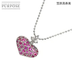 笠原真寿美 Masumi Kasahara サファイヤ 0.50ct ダイヤ 0.06ct ネックレス 45cm K18 WG ホワイトゴールド 750 ハート Necklace 90315498のサムネイル