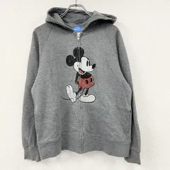 Disney　ディズニー　Mickey Mouse　ミッキーマウス　フルジップスウェットパーカー/フーディー　灰色　グレー　Lサイズ　古着
