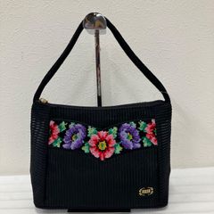 美品】FEILER フェイラー シェニール織 コーデュロイ ハンドバッグ 花 