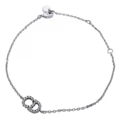 【6jdb0201】クリスチャンディオール ブレスレット CDロゴ メタル ラインストーン シルバー【中古】レディース