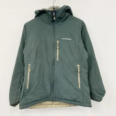 mont-bell　モンベル　リバーシブルダウンジャケット　ダウン90％　刺繍ロゴ　カーキ　ベージュ　Lサイズ　古着