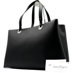 美品 Salvatore Ferragamo サルヴァトーレ フェラガモ ガンチーニ トートバッグ 本革 レザー ブラック 黒 A4サイズ収納可能 肩掛け 自立 大容量 ビジネスバッグ 仕事用 レディース ウィメンズ ハンドバッグ 高級 イタリア製