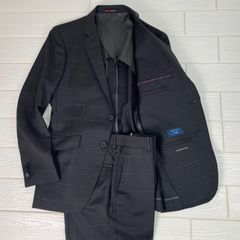新品 御幸毛織 L相当 LONNER グレー ストライプ スーツ 光沢 高級