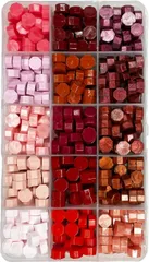 SREGIT シーリングワックス シーリングスタンプ セット カラー豊富 ビーズ (レッド,  15色セット)