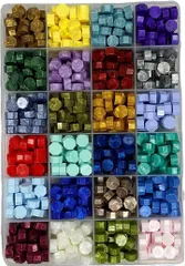 SREGIT シーリングワックス シーリングスタンプ セット カラー豊富 ビーズ (ミックスB,  24色セット)