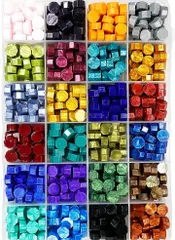 SREGIT シーリングワックス シーリングスタンプ セット カラー豊富 ビーズ (ダークカラー,  24色セット)