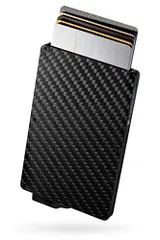 [zepirion] カードケース クレジットカードケース メンズ スキミング防止 RFID カーボン ワンタッチ スライド式 薄型 高耐久 マネークリップなし カーボンブラック美品　おすすめ 5abe0450