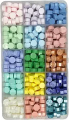 SREGIT シーリングワックス シーリングスタンプ セット カラー豊富 ビーズ (ライトカラー,  15色セット)