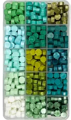 SREGIT シーリングワックス シーリングスタンプ セット カラー豊富 ビーズ (ミックスB,  15色セット)