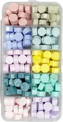 SREGIT シーリングワックス シーリングスタンプ セット カラー豊富 ビーズ (ライトカラー,  10色セット)