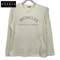 MONCLER モンクレール 23年製 ﾎﾜｲﾄ ｸﾙｰﾈｯｸ ﾛﾝｸﾞｽﾘｰﾌﾞｼｬﾂ XS