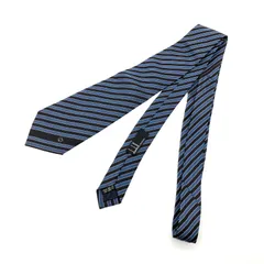 ダンヒル Dunhill ネクタイ シルク 145cm ブルー ストライプ柄 シルク 100% メンズ【中古】