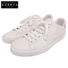 GUCCI グッチ 美品 インターロッキングG レザー スニーカー シューズ レディース ホワイト×ピンク 38 1/2 598527 38.5