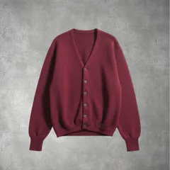 ヴィンテージ モヘア調 ニット カーディガン バーガンディ セーター 古着 人気 0-62-802