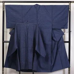 アンサンブル 男着物 大島紬 袷 身丈144cm 裄丈68cm 正絹 Aランク インフォーマル 棒衿 Mサイズ 亀甲 シック 落ち着き 紺系 RP 1224-06230