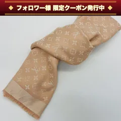 ルイヴィトン 大判ストール モノグラム ベージュ シルク60% ウール40%