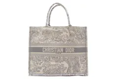 Dior ディオール バッグ トワル ドゥ ジュイ ブックトート ラージ ホワイト/グレー ﾊﾞｯｸﾞ トートバッグ キャンバス ホワイト/グレー レディース【中古】460