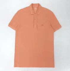95 ラコステ ルーズフィット オレンジ コットン カラーTシャツ
