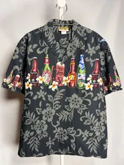 90s ウィーニーファッション　ハワイ製 Winnie Fashion BEER ビール ハワイアンシャツ アロハシャツ オープンカラー 開襟シャツ 半袖シャツ　Mサイズ