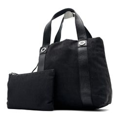 美品 PRADA プラダ トートバッグ テスートナイロン レザー 三角ロゴ 